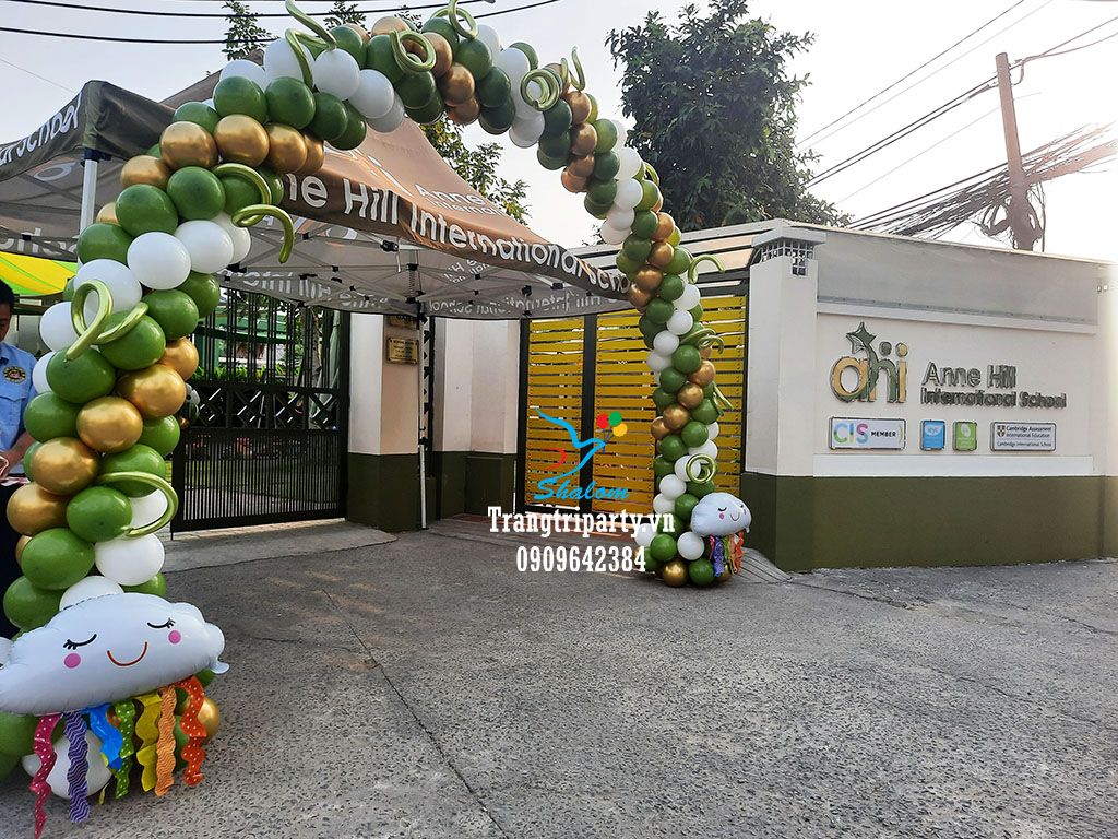 trang tri bong bong khai giang