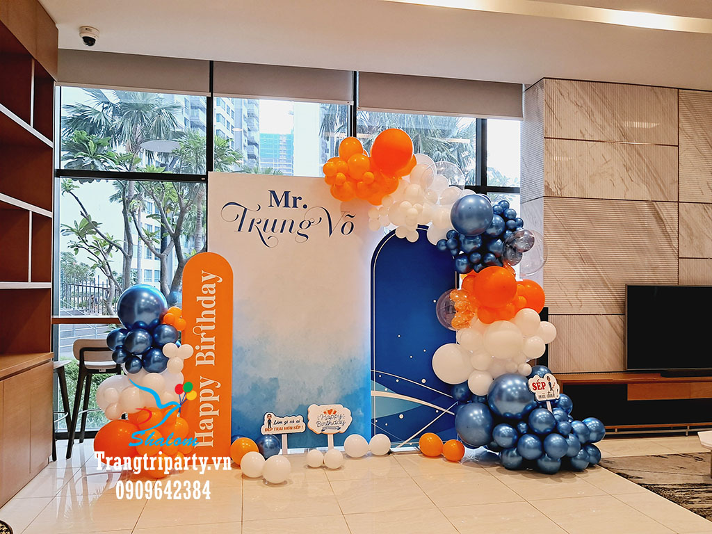 Trang trí sinh nhật tại nhà chung cư 3 kieu sinh nhat nam