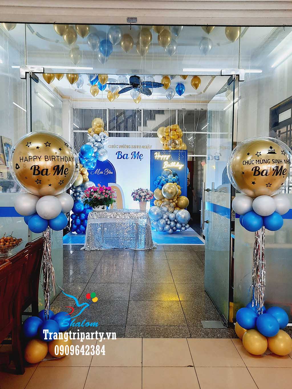 Trang trí mừng sinh nhật Ba Mẹ 7 trang tri sinh nhat tai nha