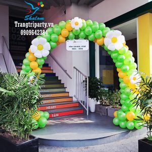 Làm cổng bong bóng khai trương trường 1 cong bong bong khai giang